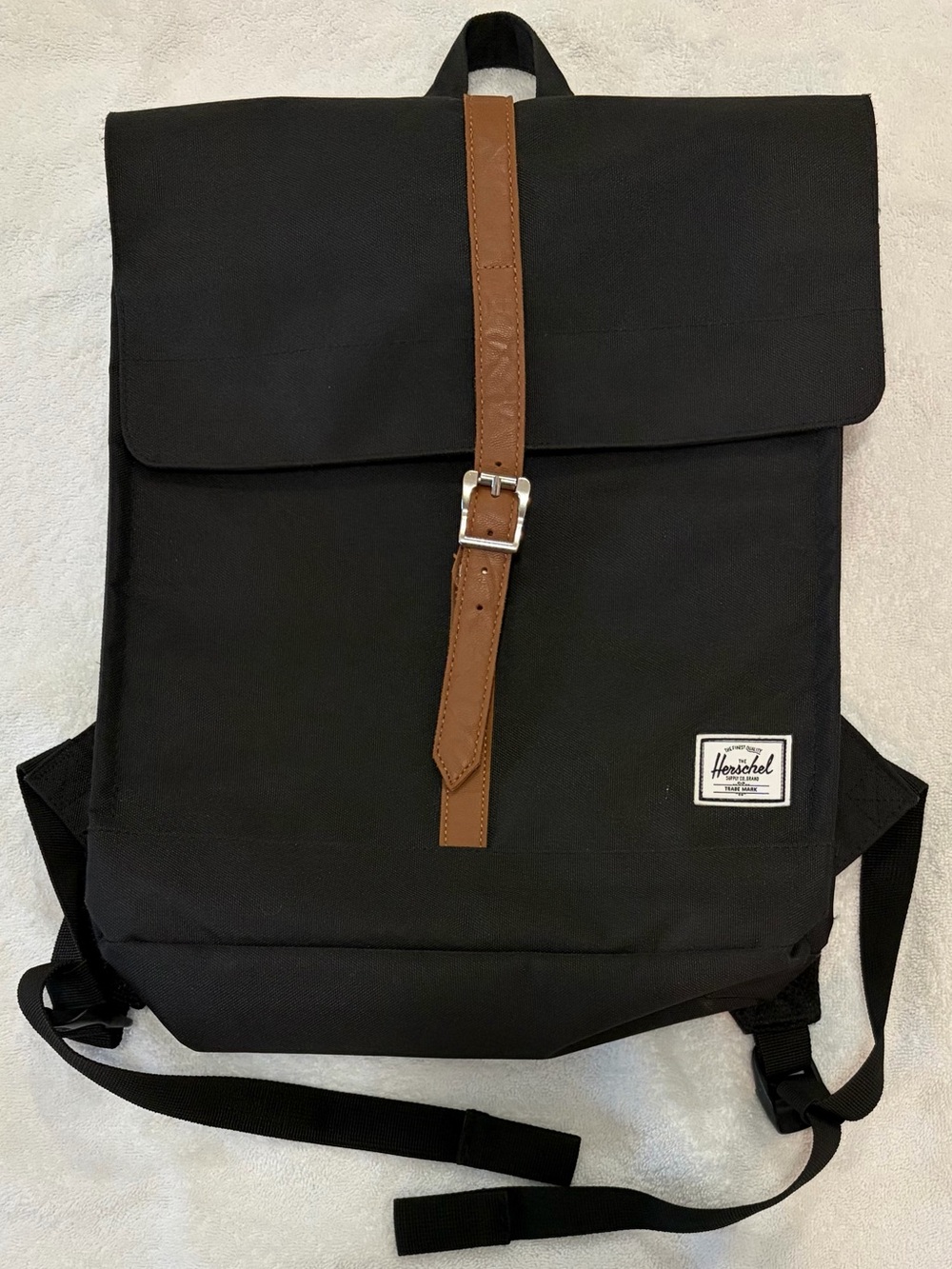 Herschel Supply Company Black Backpack with Brown Strap